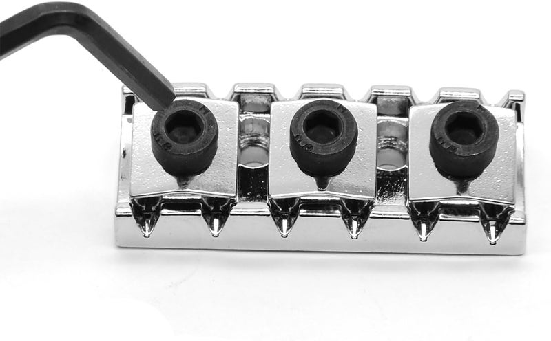 harpfeas 43mm Guitar Metal Locking Nut String Lock for Floyd Rose Style Electric Guitar Tremolo Double Lock System (Chrome) - Image 3